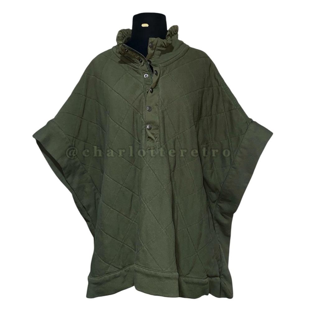 FP Movement • Pick Me Up Quilted Poncho • Dark Olive